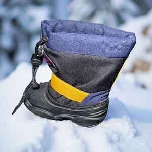 Toddler Kamik Navy/Black/Yellow Snow Boots Size 5